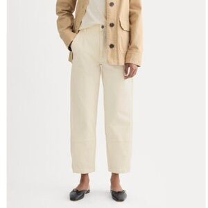 Everlane Arc Curved Canvas Painter Pants in Cream